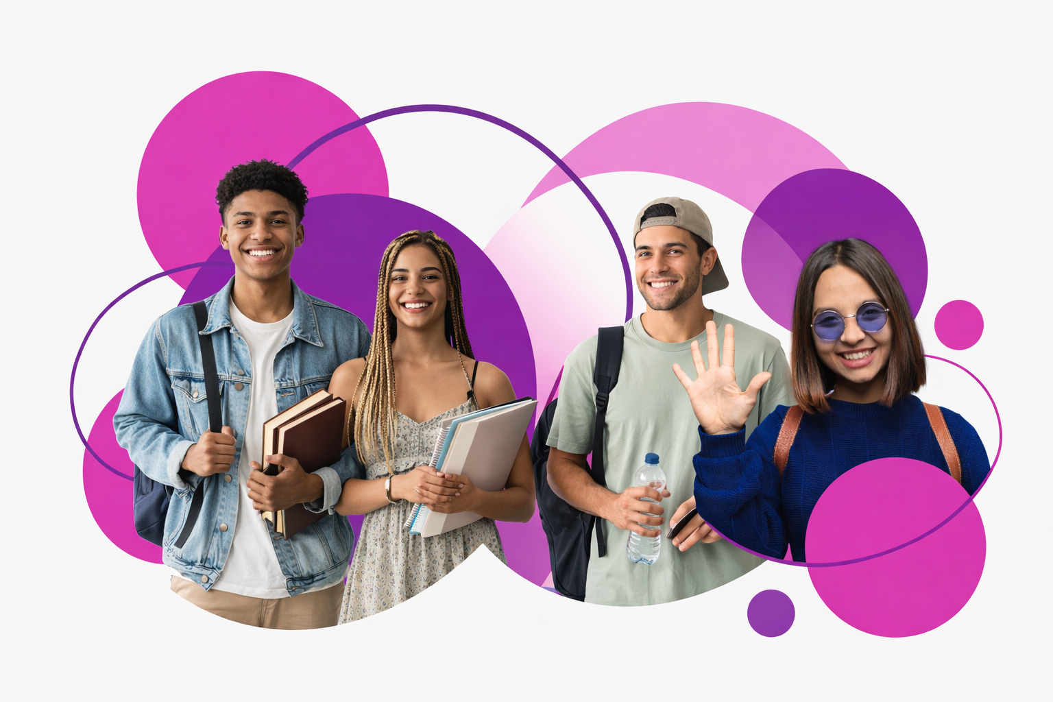 Estudante com materiais de estudo